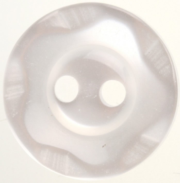 Wavy Edge White Button 16mm